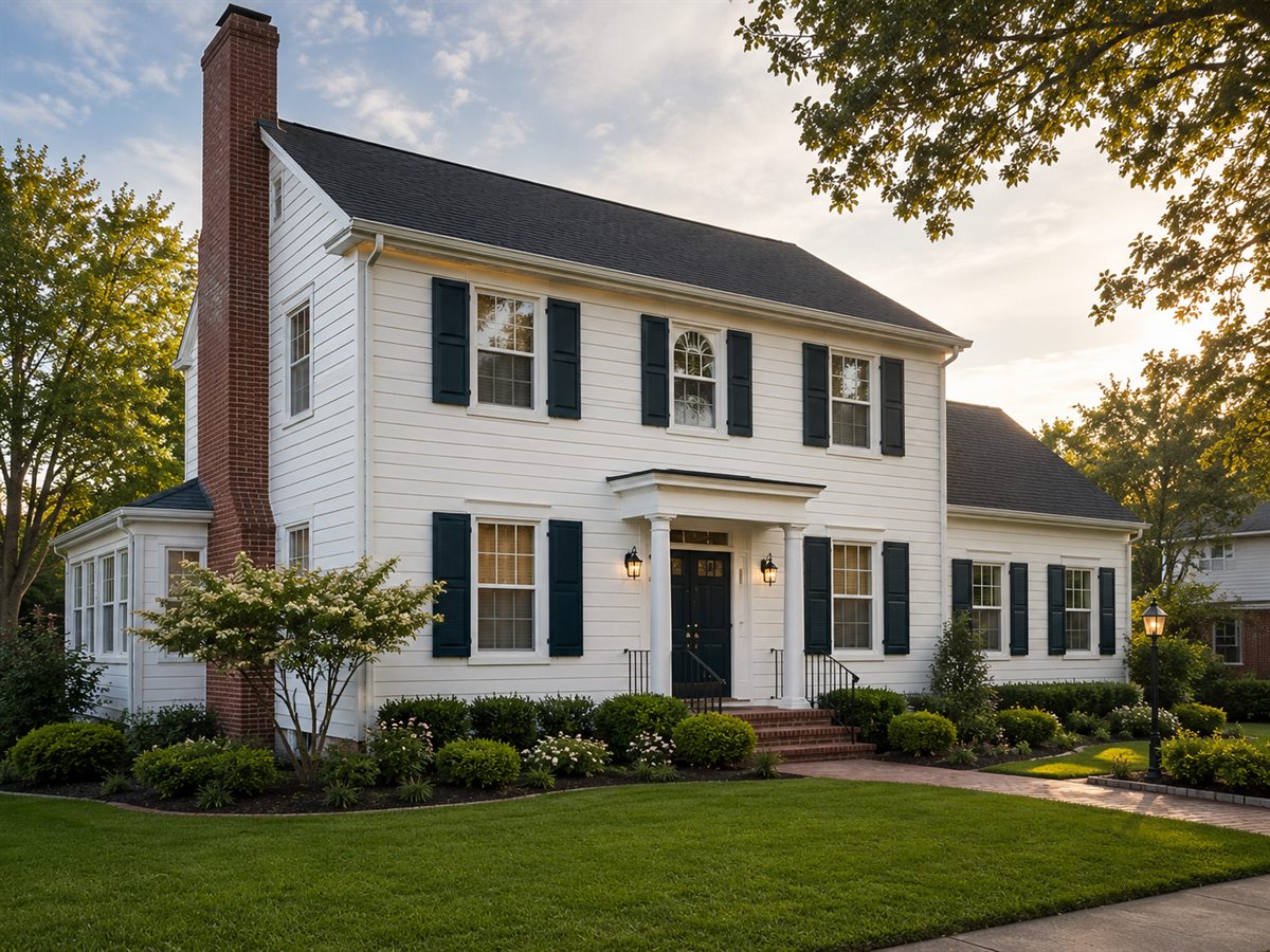 Exterior — two-story colonial repaint